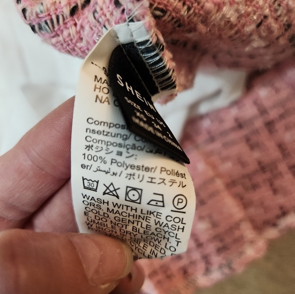 Pink Tweed Skirt With Shorts Shein XS Size 2 - Picture 6 of 8